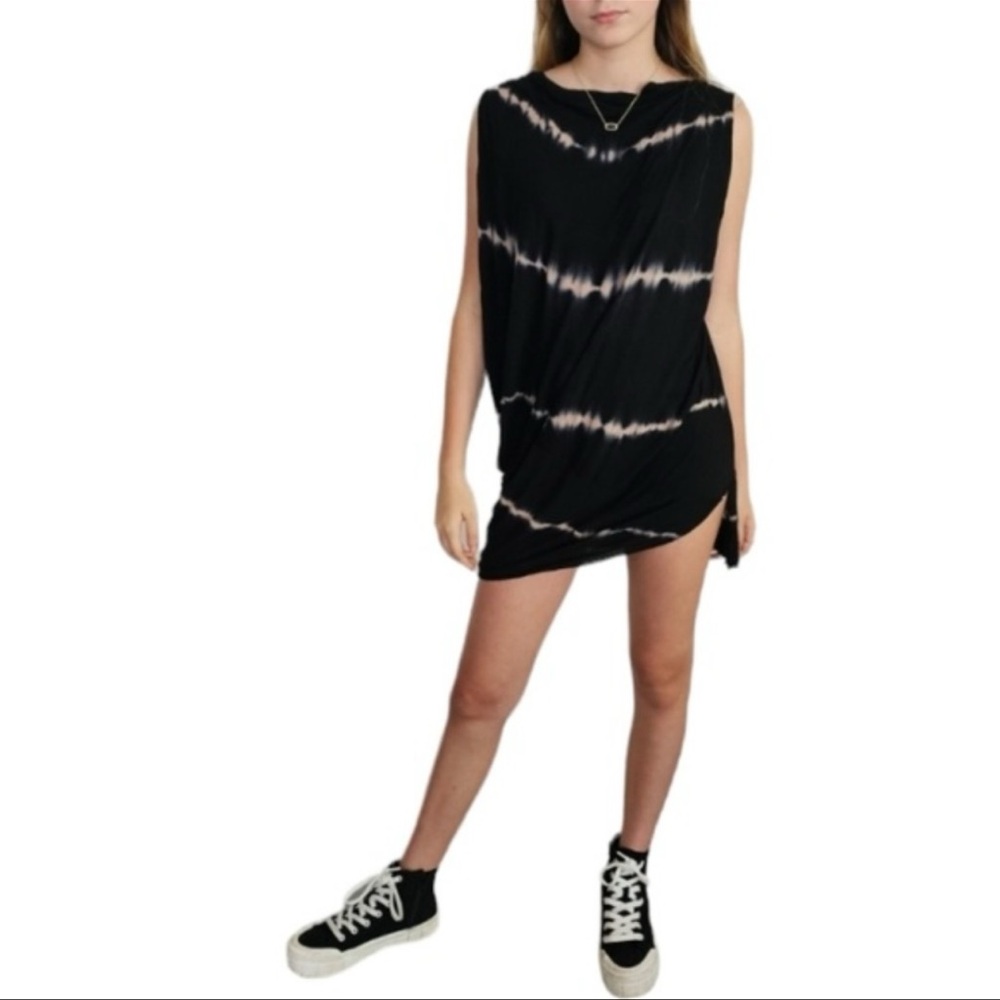 Young Fabulous & Broke Black Tie Dye Mini Dress Size S